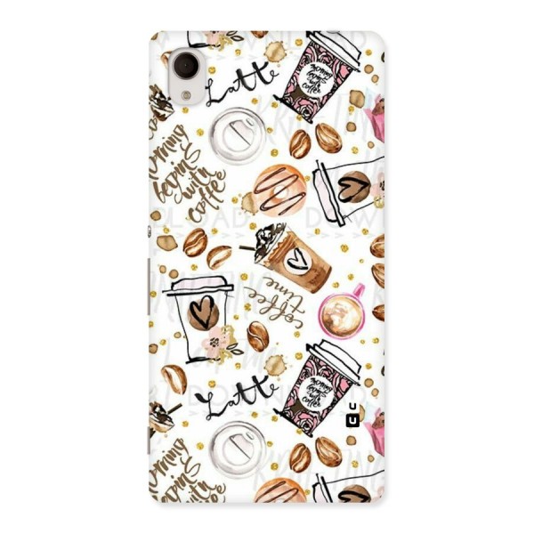 Cute Coffee Pattern Back Case for Sony Xperia M4