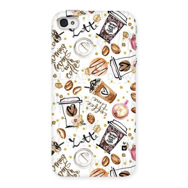 Cute Coffee Pattern Back Case for iPhone 4 4s
