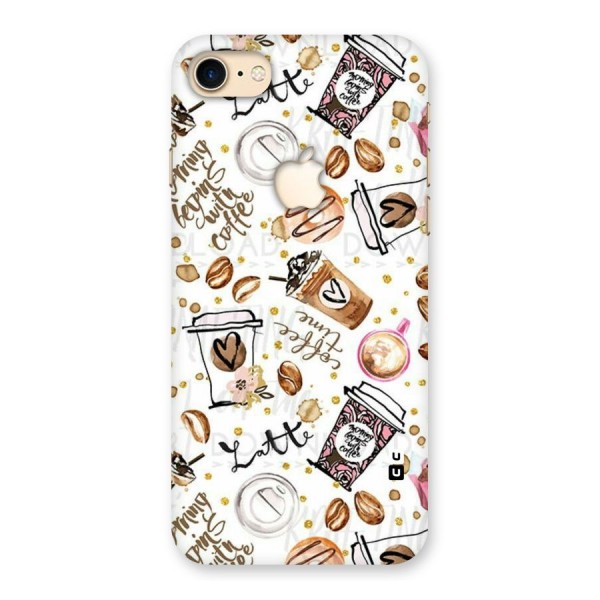Cute Coffee Pattern Back Case for iPhone 7 Apple Cut