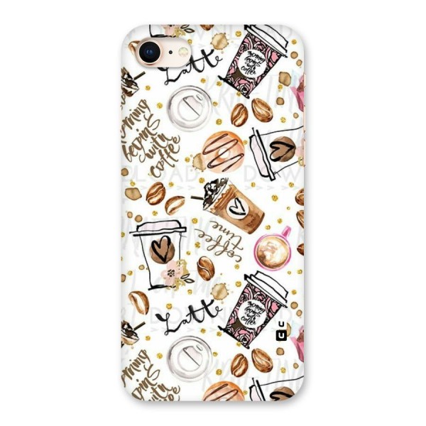 Cute Coffee Pattern Back Case for iPhone 8