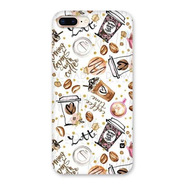 Cute Coffee Pattern Back Case for iPhone 8 Plus