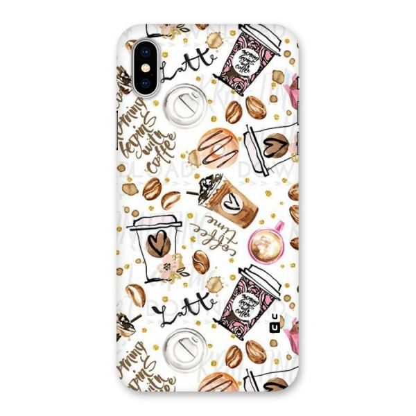 Cute Coffee Pattern Back Case for iPhone XS