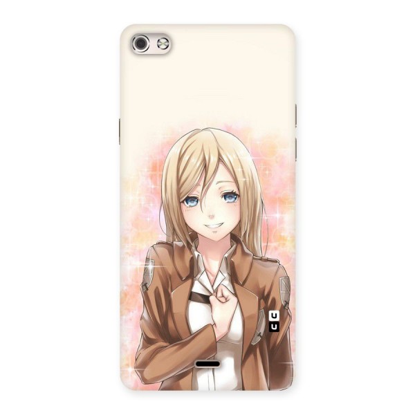 Cute Girl Art Back Case for Micromax Canvas Silver 5