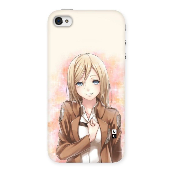 Cute Girl Art Back Case for iPhone 4 4s