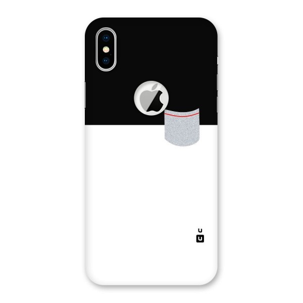 Cute Pocket Simple Back Case for iPhone XS Logo Cut