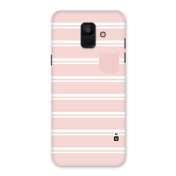 Cute Pocket Striped Back Case for Galaxy A6 (2018)
