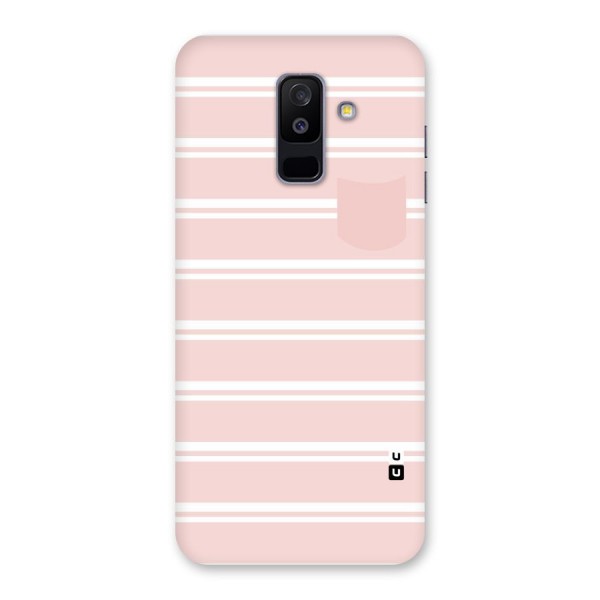Cute Pocket Striped Back Case for Galaxy A6 Plus