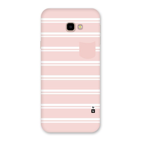 Cute Pocket Striped Back Case for Galaxy J4 Plus