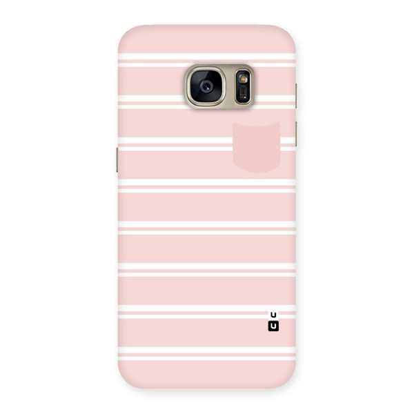 Cute Pocket Striped Back Case for Galaxy S7