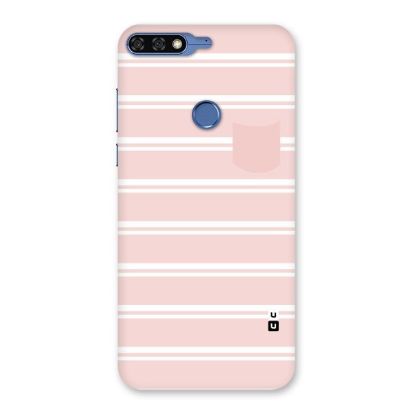 Cute Pocket Striped Back Case for Honor 7C