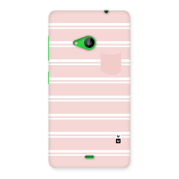 Cute Pocket Striped Back Case for Lumia 535