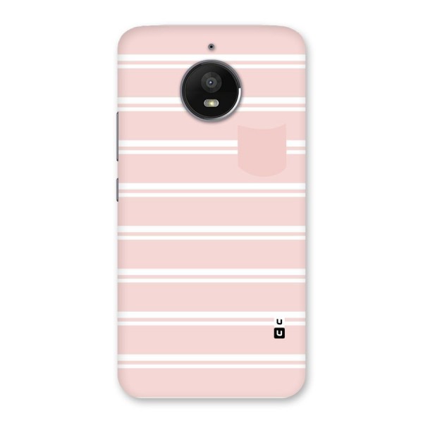 Cute Pocket Striped Back Case for Moto E4 Plus