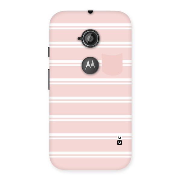 Cute Pocket Striped Back Case for Moto E 2nd Gen