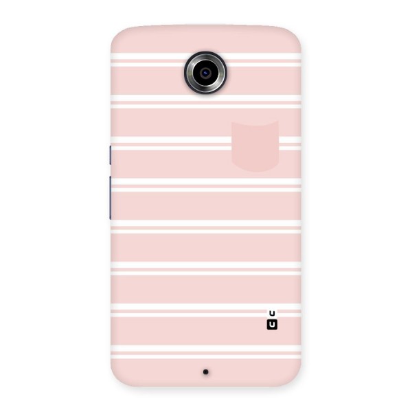 Cute Pocket Striped Back Case for Nexsus 6