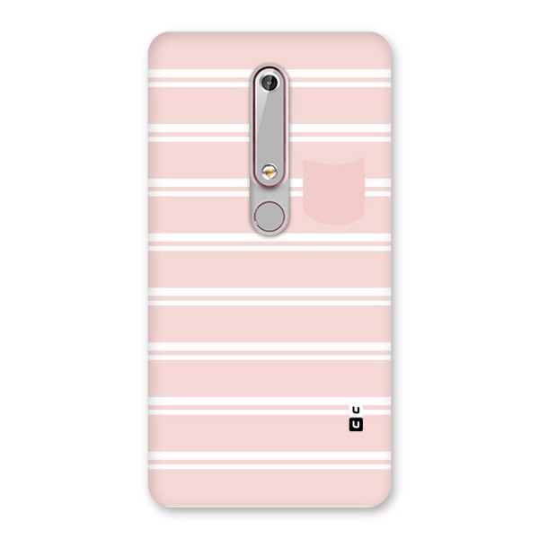 Cute Pocket Striped Back Case for Nokia 6.1