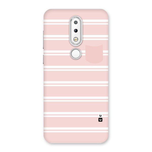 Cute Pocket Striped Back Case for Nokia 6.1 Plus