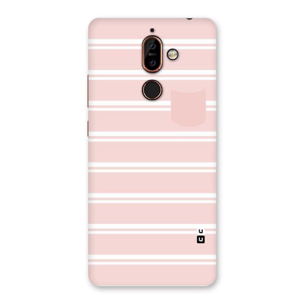 Cute Pocket Striped Back Case for Nokia 7 Plus