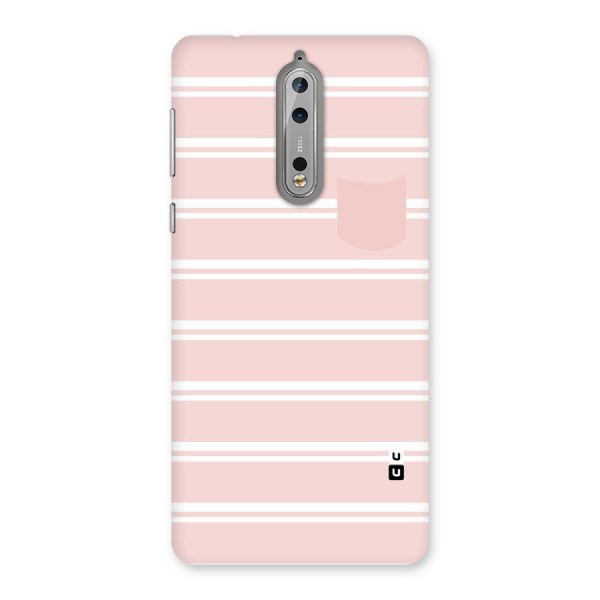 Cute Pocket Striped Back Case for Nokia 8