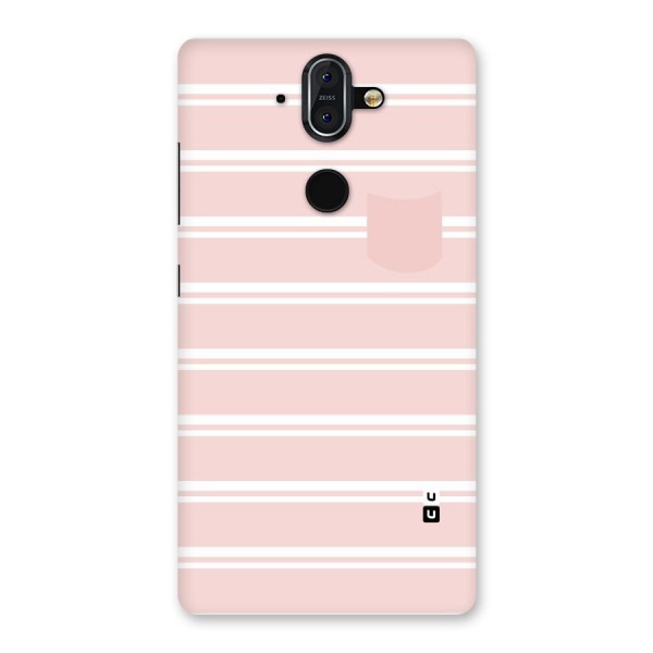 Cute Pocket Striped Back Case for Nokia 8 Sirocco