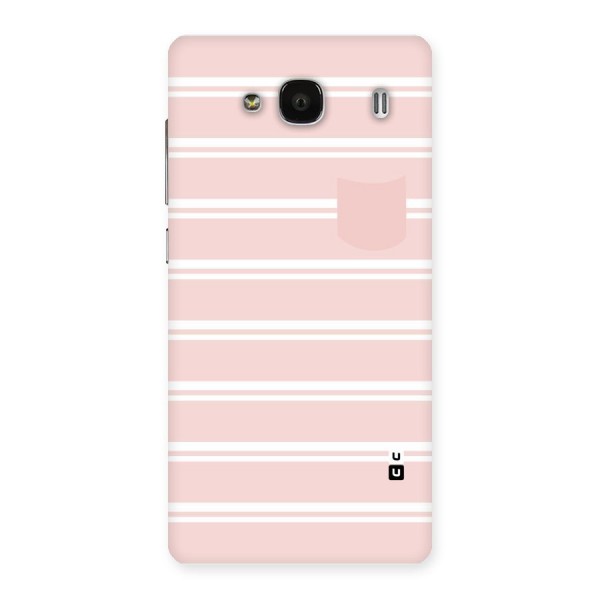 Cute Pocket Striped Back Case for Redmi 2 Prime