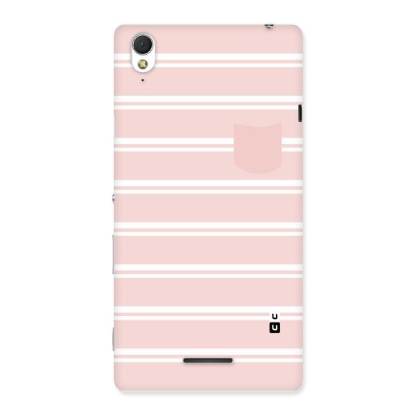 Cute Pocket Striped Back Case for Sony Xperia T3