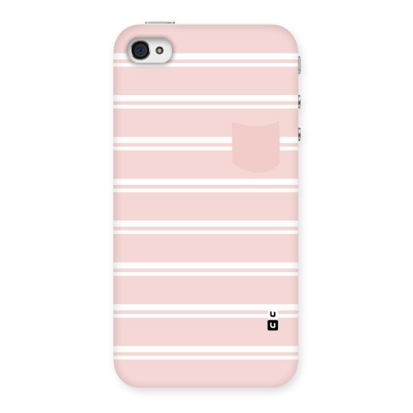 Cute Pocket Striped Back Case for iPhone 4 4s