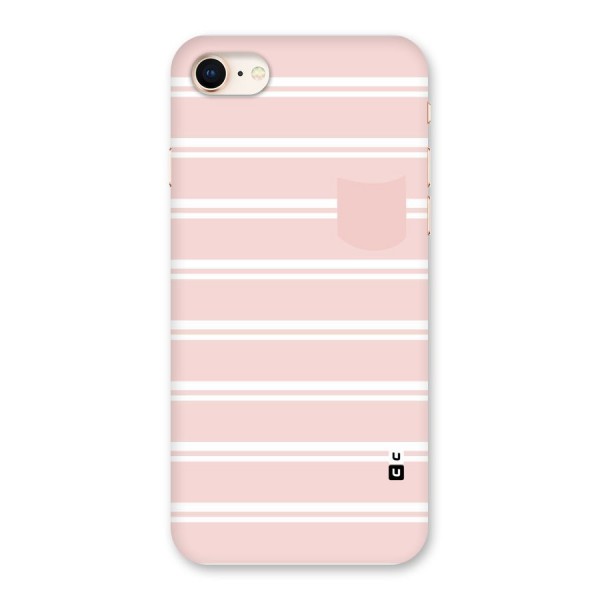 Cute Pocket Striped Back Case for iPhone 8