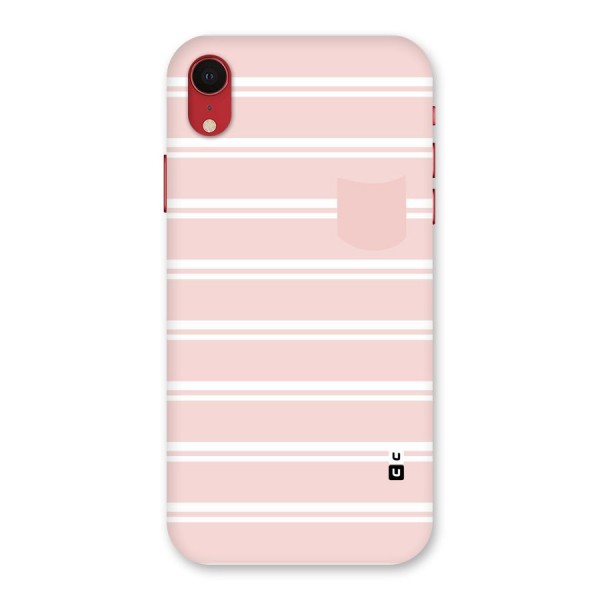 Cute Pocket Striped Back Case for iPhone XR