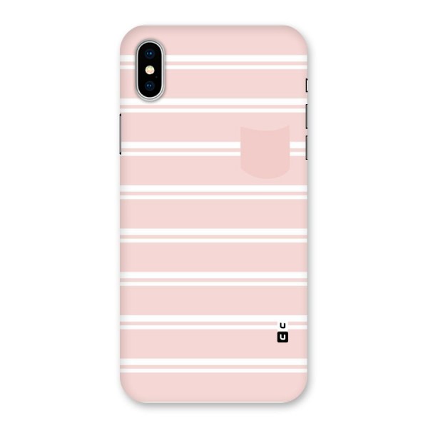 Cute Pocket Striped Back Case for iPhone XS