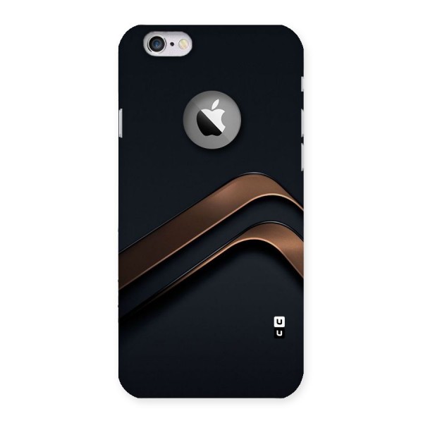 Dark Gold Stripes Back Case for iPhone 6 Logo Cut
