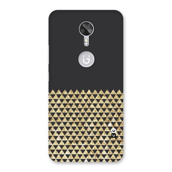 Dark Grey Golden Triangles Back Case for Gionee A1