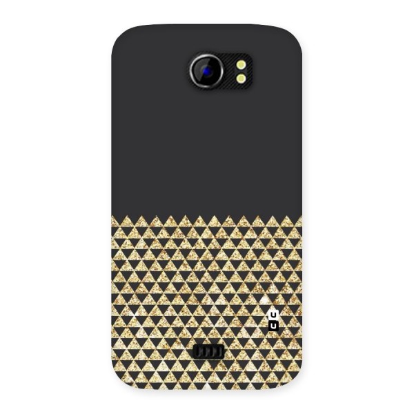 Dark Grey Golden Triangles Back Case for Micromax Canvas 2 A110