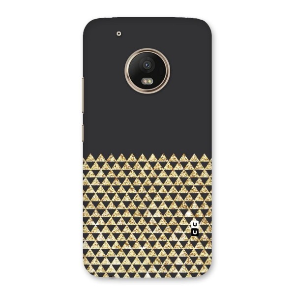 Dark Grey Golden Triangles Back Case for Moto G5 Plus