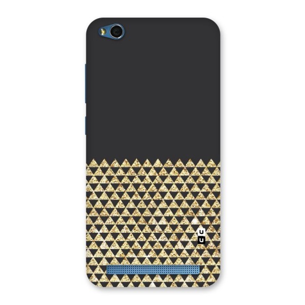 Dark Grey Golden Triangles Back Case for Redmi 5A