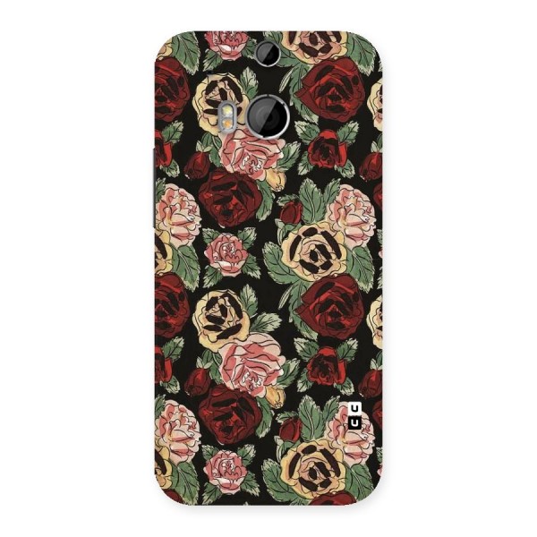 Dark Pastel Flowers Back Case for HTC One M8