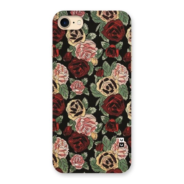 Dark Pastel Flowers Back Case for iPhone 7