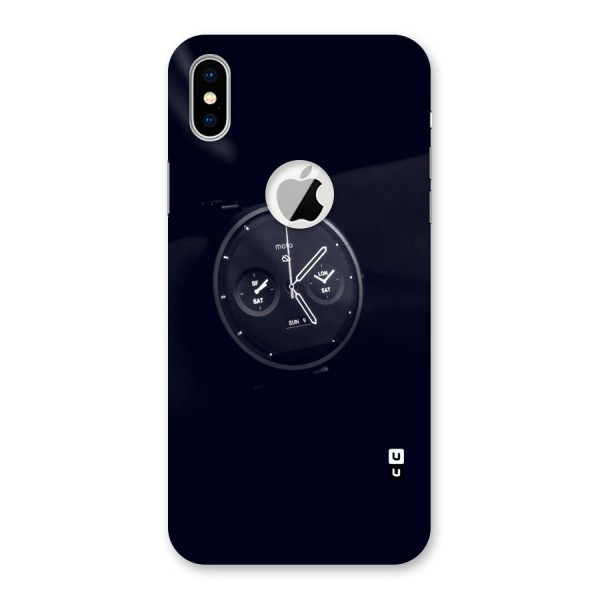 Dark Watch Back Case for iPhone X Logo Cut