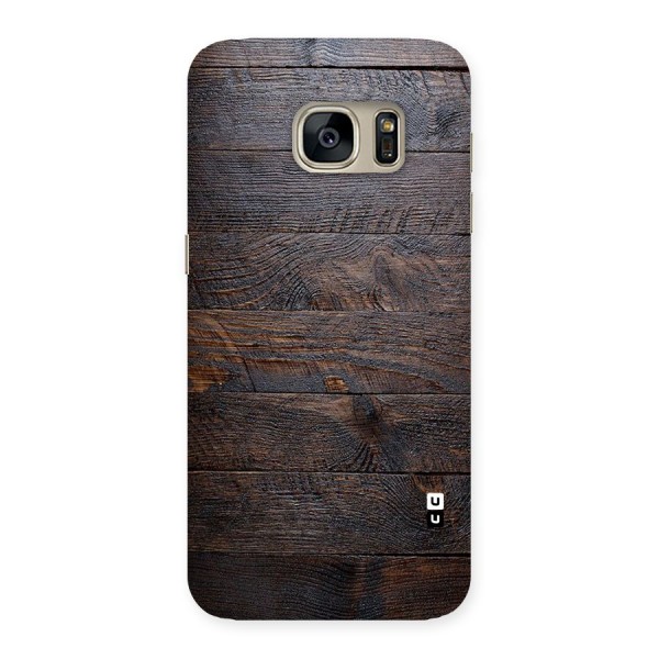 Dark Wood Printed Back Case for Galaxy S7