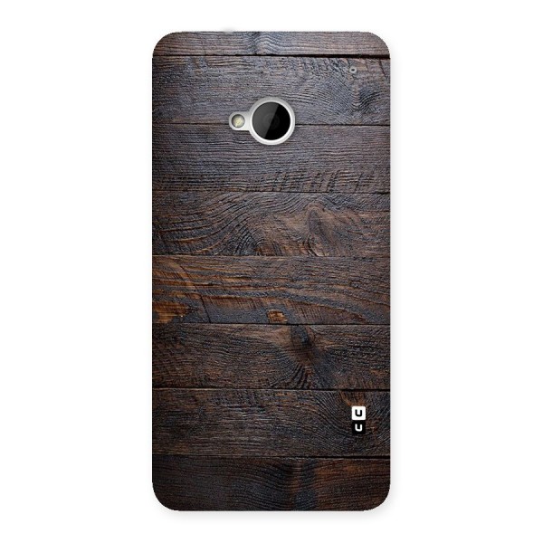 Dark Wood Printed Back Case for HTC One M7