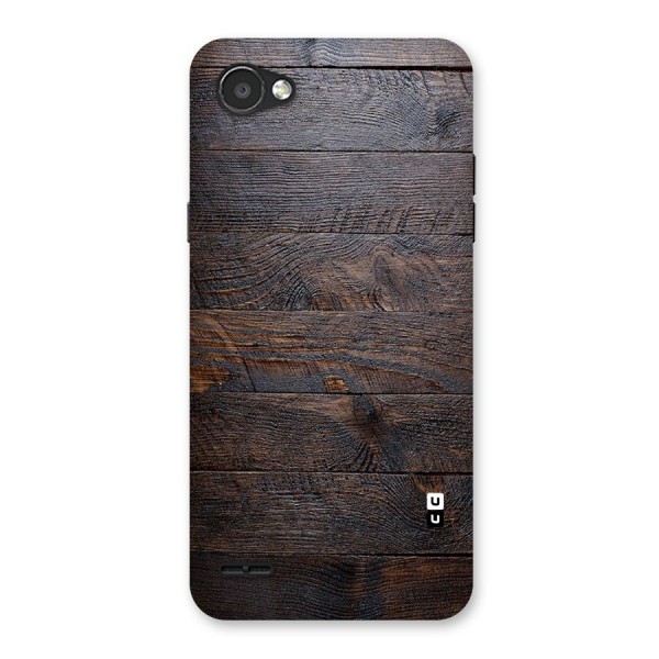 Dark Wood Printed Back Case for LG Q6