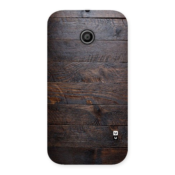 Dark Wood Printed Back Case for Moto E