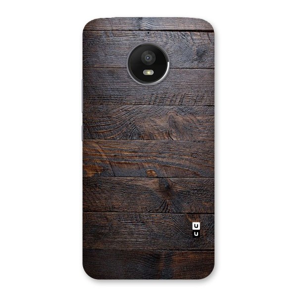 Dark Wood Printed Back Case for Moto E4 Plus