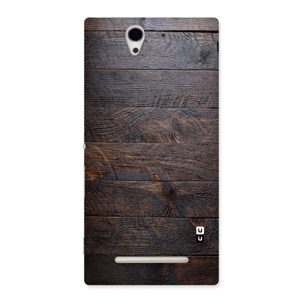 Dark Wood Printed Back Case for Sony Xperia C3