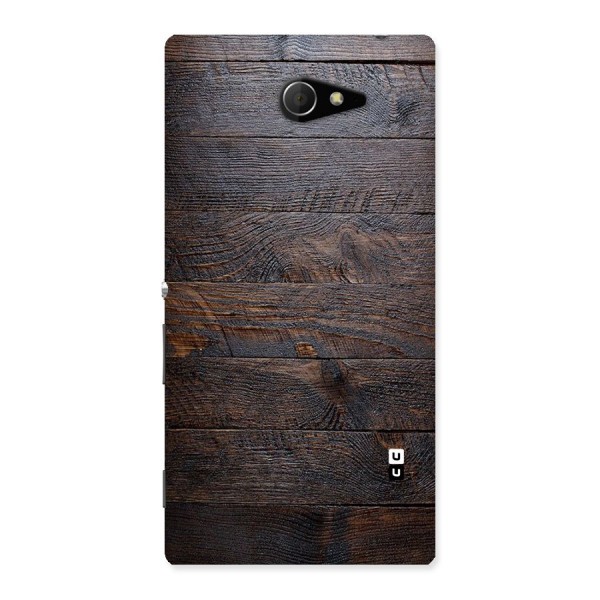 Dark Wood Printed Back Case for Sony Xperia M2