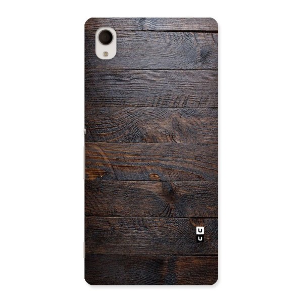 Dark Wood Printed Back Case for Sony Xperia M4