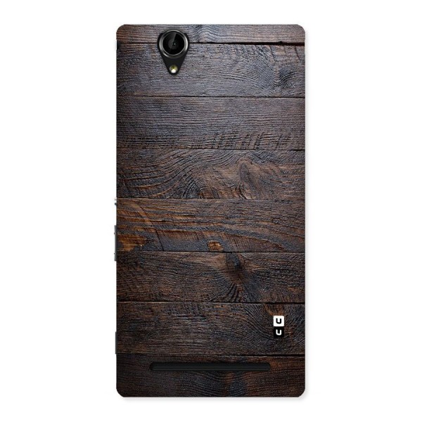 Dark Wood Printed Back Case for Sony Xperia T2