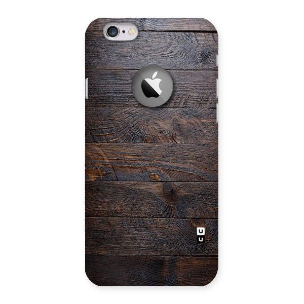 Dark Wood Printed Back Case for iPhone 6 Logo Cut