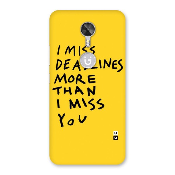 Deadlines Back Case for Gionee A1