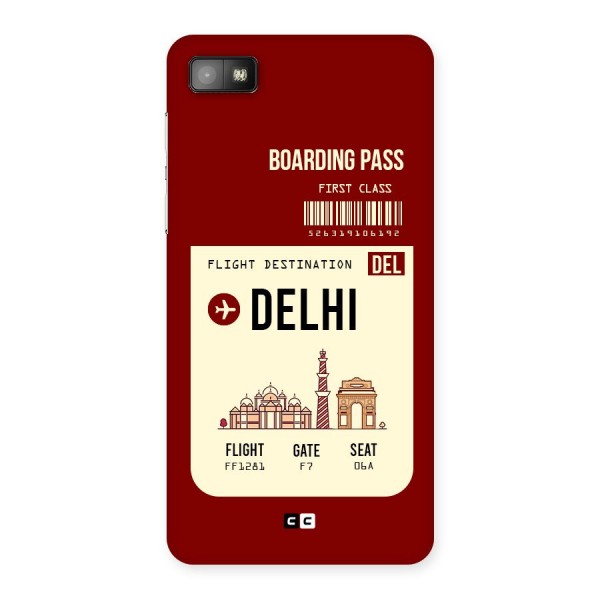 Delhi Boarding Pass Back Case for Blackberry Z10