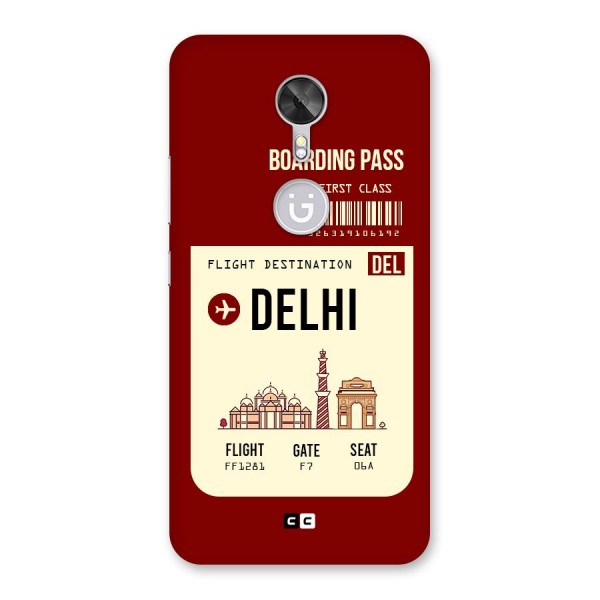 Delhi Boarding Pass Back Case for Gionee A1